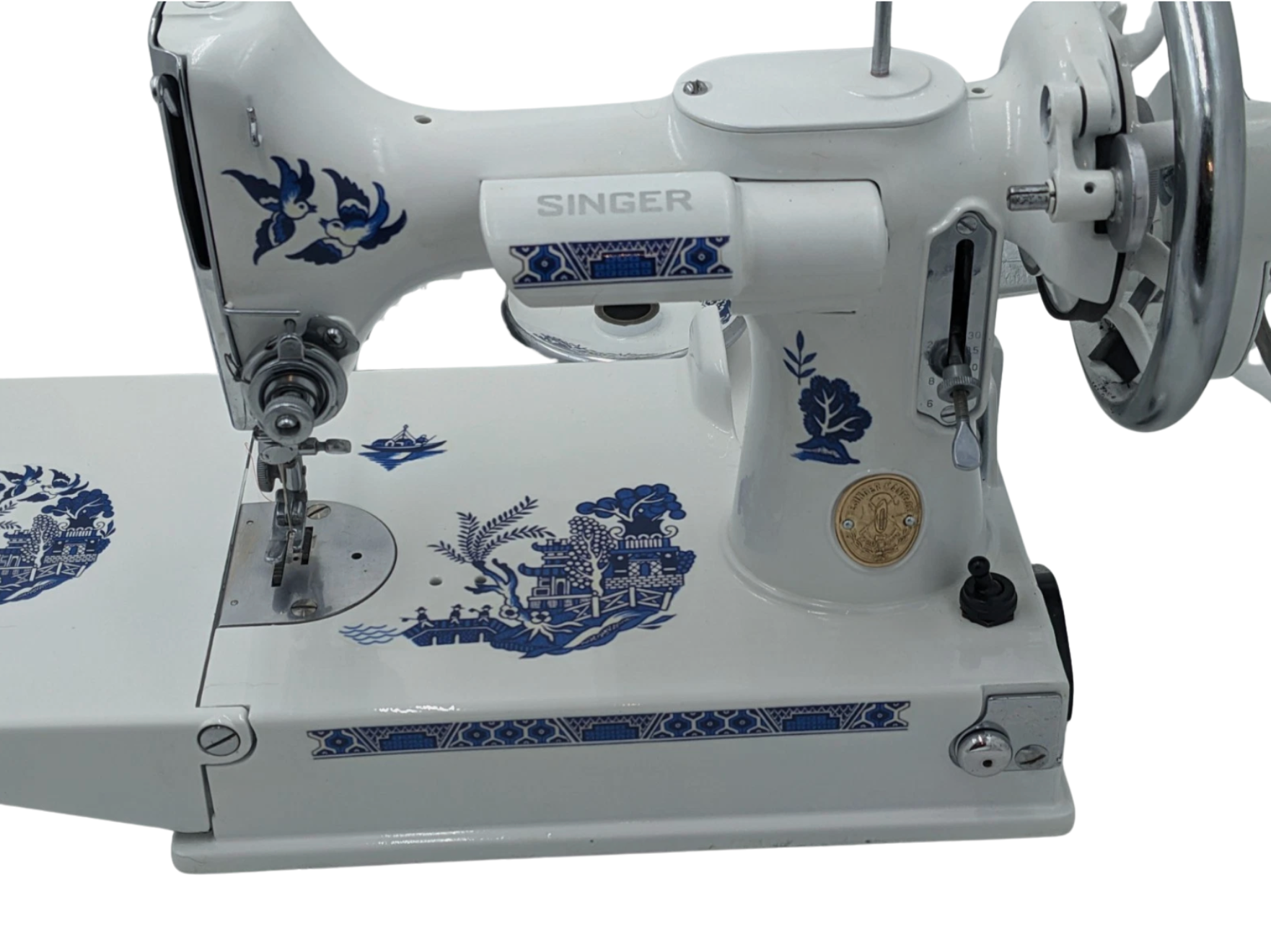 1935 Singer Featherweight 221 Blue Willow – Hand Crank – Restored